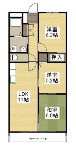 エトワール佐藤(3LDK/2階)の間取り写真