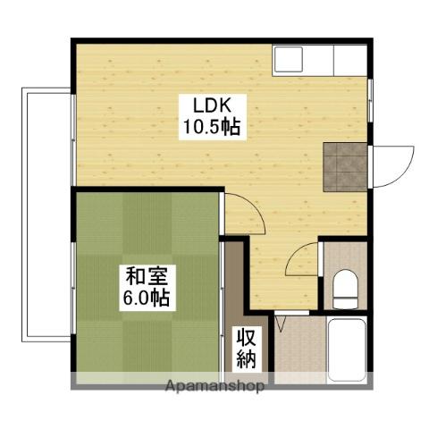 ホワイトハウス春日(1LDK/2階)の間取り写真