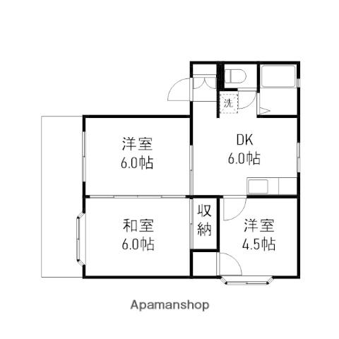 メゾン・ツチヤA(3DK/2階)の間取り写真