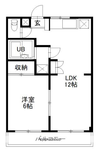 ブルーハイツ(1LDK/2階)の間取り写真