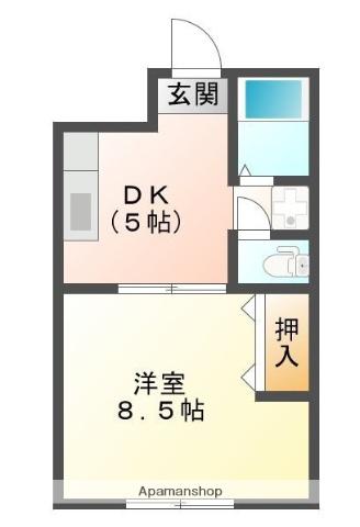 オリーブコート西深津(1DK/1階)の間取り写真