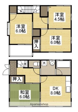 山陽本線 福山駅 徒歩34分 2階建 築20年(4DK)の間取り写真