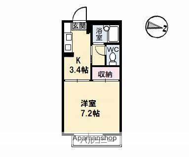 セフィラT・A・P A棟(1K/1階)の間取り写真