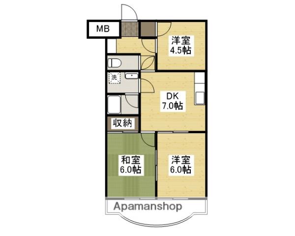 サンライフあけぼの(3DK/2階)の間取り写真