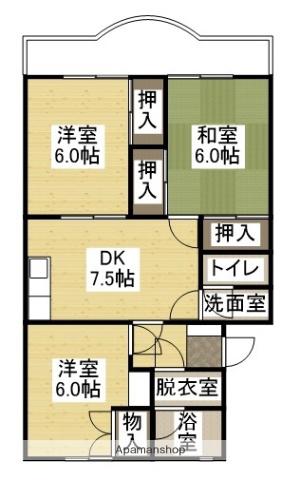 サンライフあけぼの(3DK/1階)の間取り写真