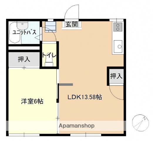 春日サンハイツB(1LDK/1階)の間取り写真