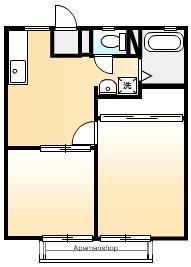 ファミールリラA(2DK/1階)の間取り写真