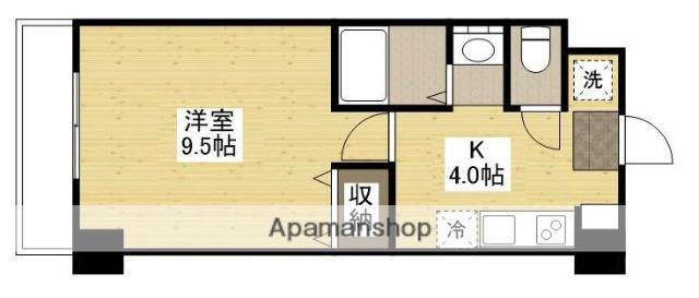 西町ロイヤルスクエア(1K/5階)の間取り写真