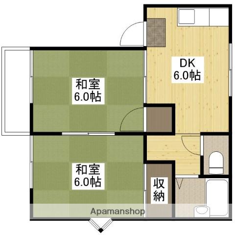 ニッセキローズ(2DK/2階)の間取り写真