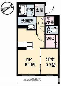 グランドメゾン花園二丁目(1LDK/1階)の間取り写真