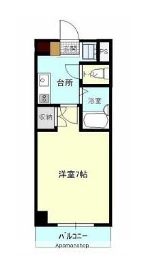 フルリール松浦(1K/1階)の間取り写真