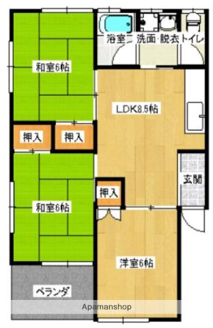 コーポ坂本(3DK/2階)の間取り写真