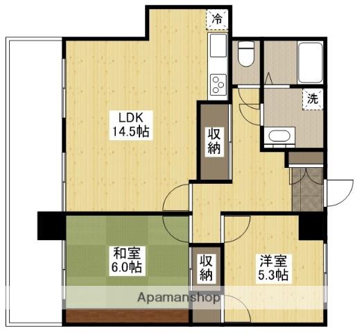 太湖新苑(2LDK/7階)の間取り写真