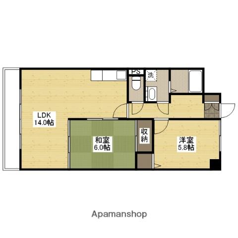 メゾン無憂館(2LDK/6階)の間取り写真