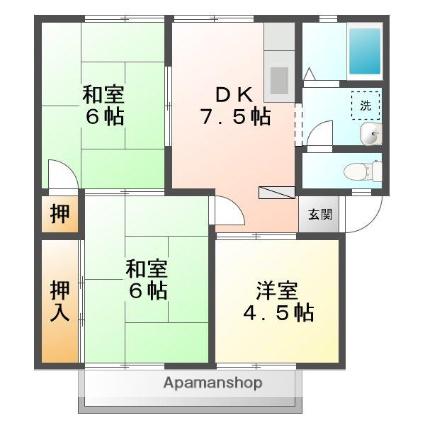 ファミール泉 A(3DK/2階)の間取り写真