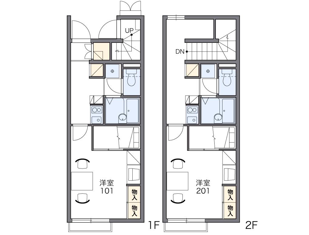 レオパレスリヒトクライス(1K/2階)の間取り写真