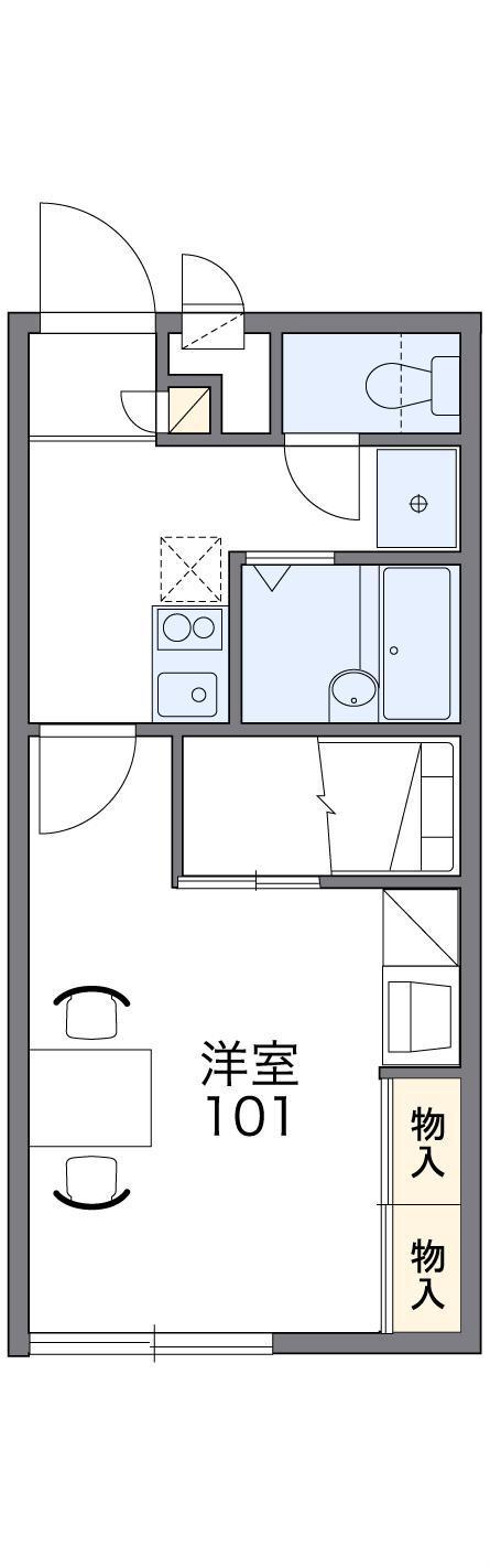 レオパレスサンフルール(1K/2階)の間取り写真