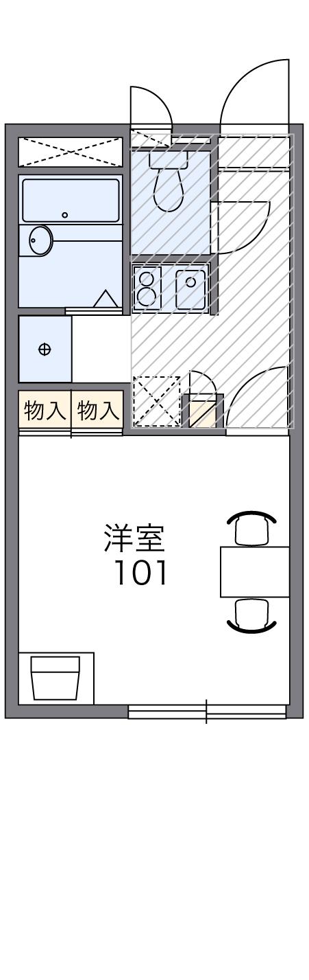 レオパレス山の手(1K/1階)の間取り写真