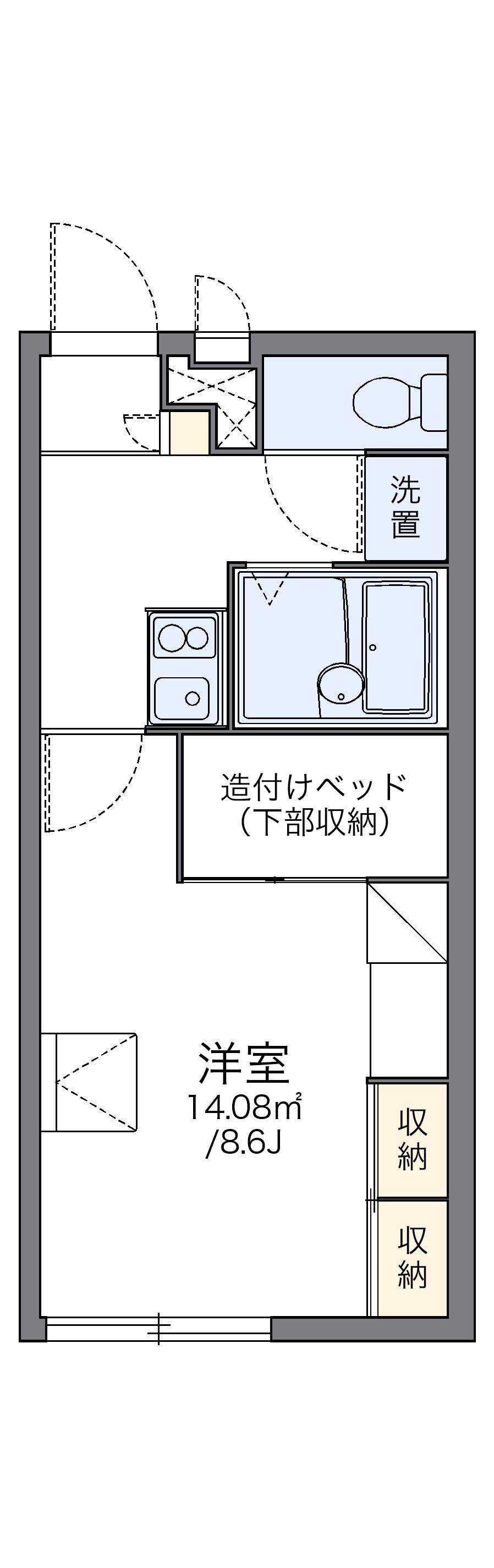 レオパレスウィステリア(1K/2階)の間取り写真