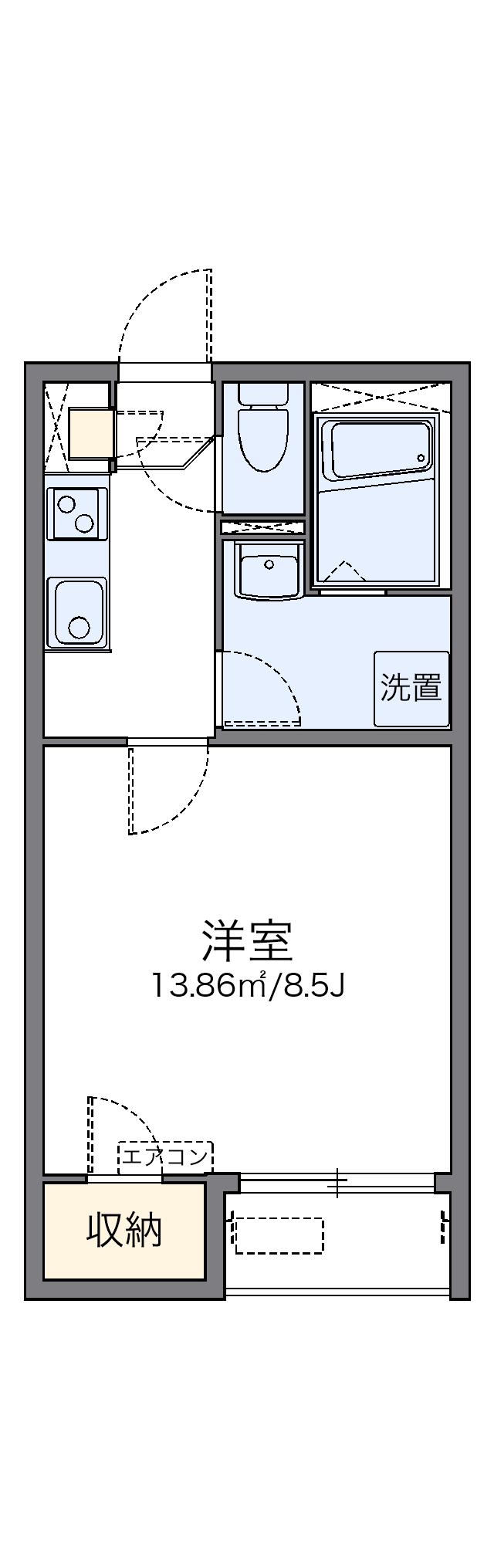 レオネクストTSUBAKI(1K/2階)の間取り写真