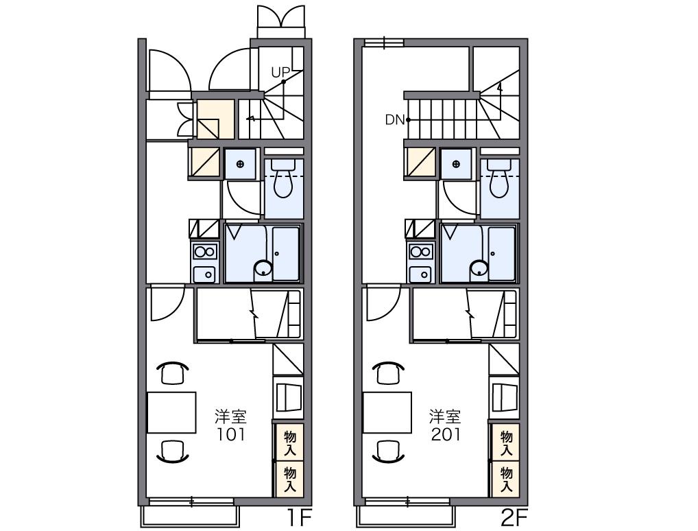 レオパレスラフィーネ(1K/2階)の間取り写真