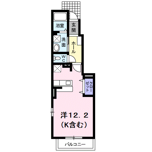 ベルミニヨン(ワンルーム/1階)の間取り写真