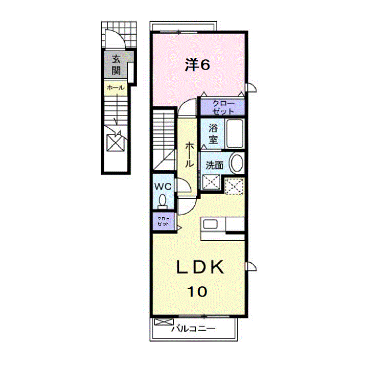 ウインティ(1LDK/2階)の間取り写真