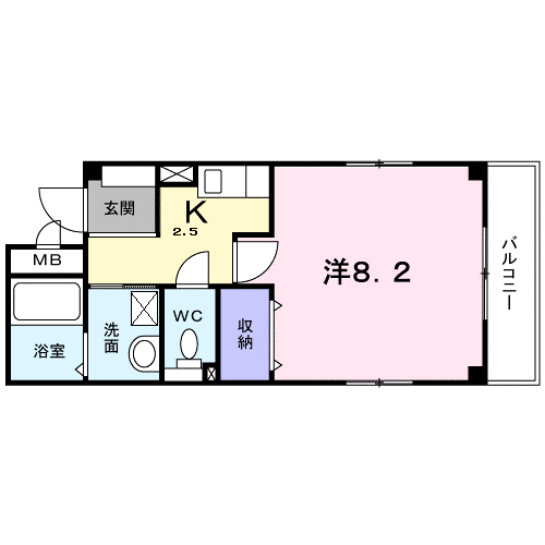 ロジュマン・グラース(1K/1階)の間取り写真