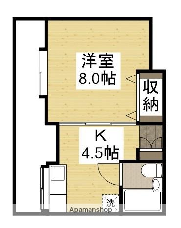 藤ハイツ(1DK/2階)の間取り写真