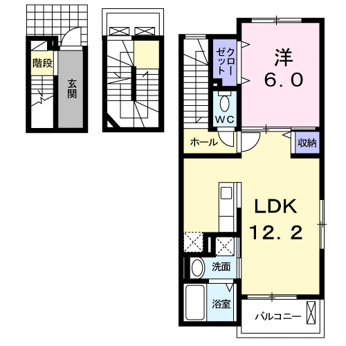 ライトヴァリーⅡ A(1LDK/3階)の間取り写真