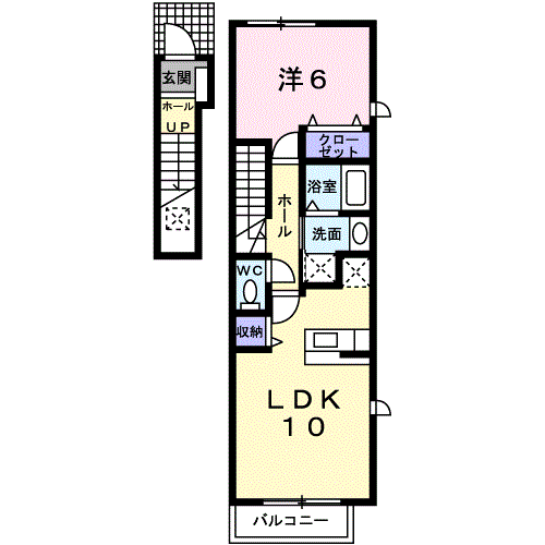 サンリットエクセレンスB(1LDK/2階)の間取り写真