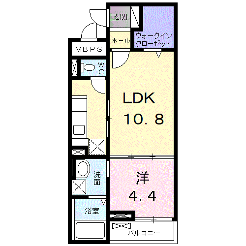 グランツ ロイヤル ONO(1LDK/1階)の間取り写真