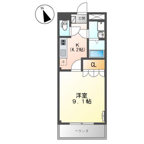 コンフォール(1K/2階)の間取り写真