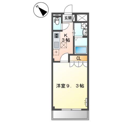 エスペランサ(1K/1階)の間取り写真