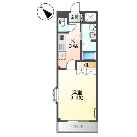 エスペランサ(1K/2階)の間取り写真