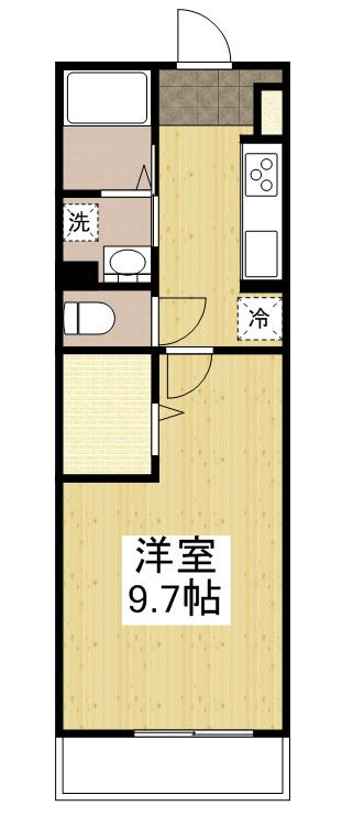 シャロル東福山(1K/2階)の間取り写真