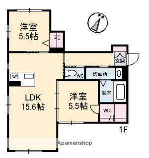 シャーメゾンクルジュⅡ(2LDK/1階)の間取り写真