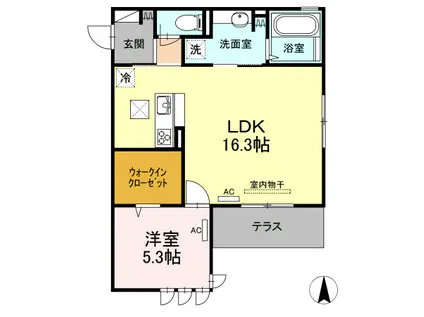 D-ROOMセレーノ(1LDK/1階)の間取り写真