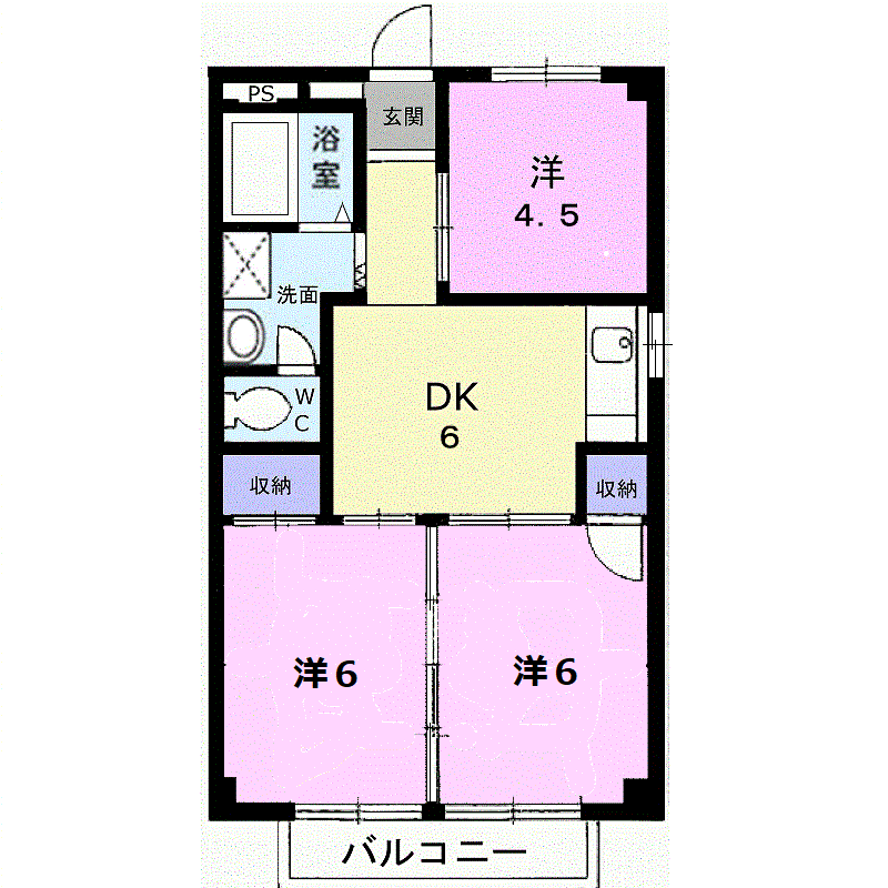 リバーラッキー(3DK/2階)の間取り写真