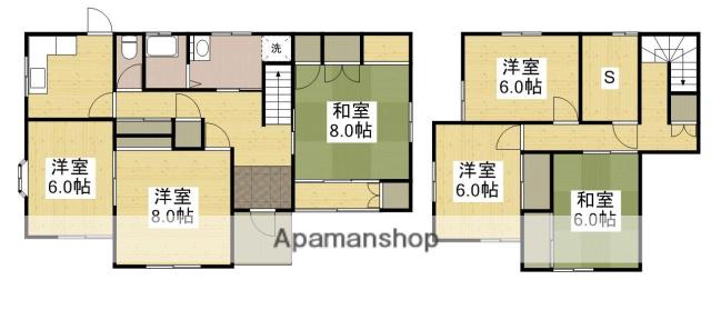 福塩線 横尾駅 徒歩19分 2階建 築41年(6K)の間取り写真