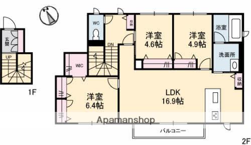 カーサ ルピナス(3LDK/1階)の間取り写真