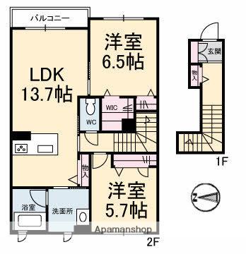 ルミエール(2LDK/2階)の間取り写真