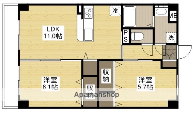 ポルポラ(2LDK/3階)の間取り写真