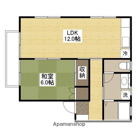 プレジール新涯A(1LDK/2階)の間取り写真