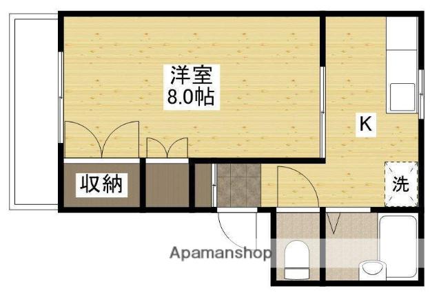 ローズガーデンC(1K/1階)の間取り写真
