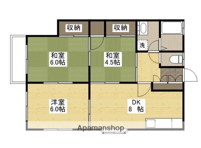 山口アパート(3DK/2階)の間取り写真