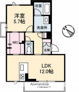 バーディアベレオ(1LDK/3階)の間取り写真