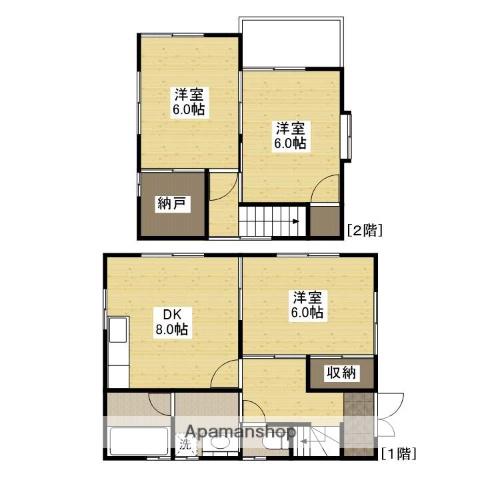 広島県福山市 2階建 築19年(3SDK)の間取り写真