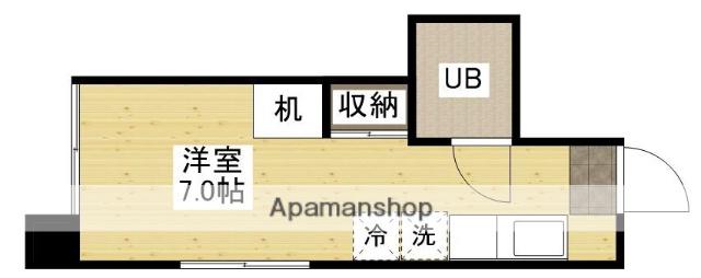 プレイシス福山(ワンルーム/2階)の間取り写真