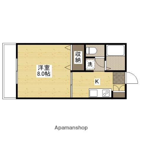 サンライト山口(1K/2階)の間取り写真